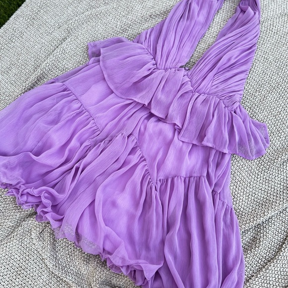 ASOS Petite | Dresses | Asos Design Plunge Pleated Tiered Mini Dress In  Purple Size 6 | Poshmark